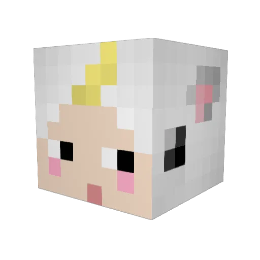 Nanuce Minecraft avatar head, 3D render