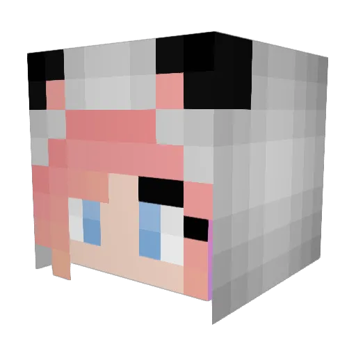 Naobeth Minecraft avatar head, 3D render