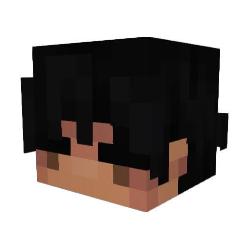 Naoe Minecraft avatar head, 3D render
