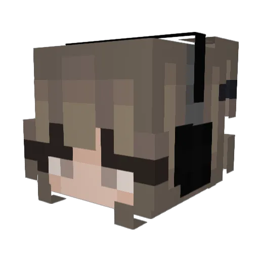 Naoiii Minecraft avatar head, 3D render