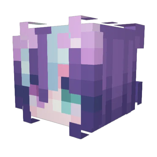 Naokaalia Minecraft avatar head, 3D render