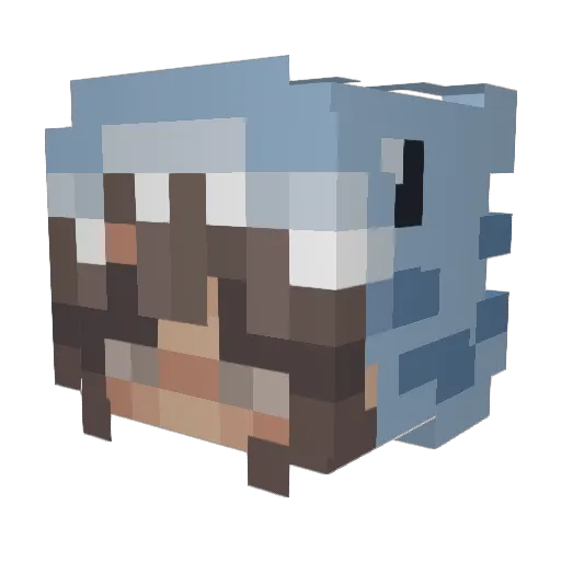 Naoki_exe Minecraft avatar head, 3D render