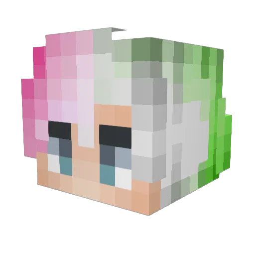 Naokibot Minecraft avatar head, 3D render