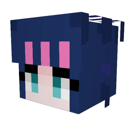 Naokobu Minecraft avatar head, 3D render