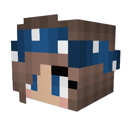 Naomi3key Minecraft avatar head, 3D render