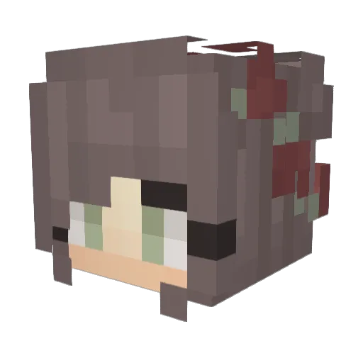 Naomica01 Minecraft avatar head, 3D render