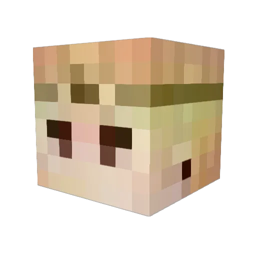 Naomicchan Minecraft avatar head, 3D render