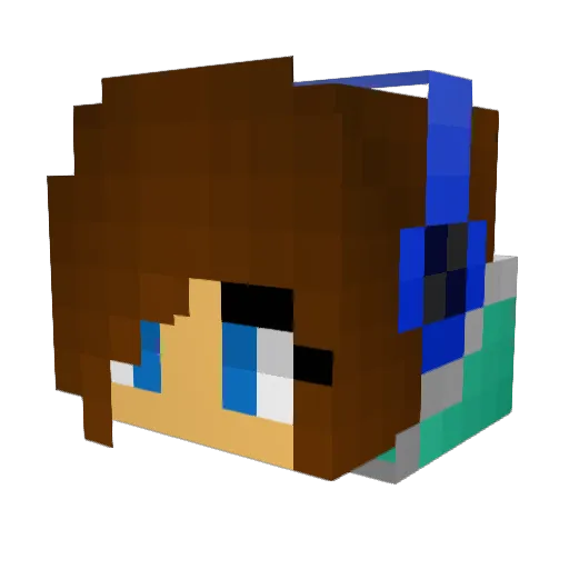 Naomilyx Minecraft avatar head, 3D render