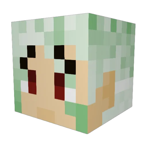 Naota22 Minecraft avatar head, 3D render