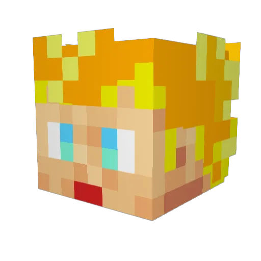 Napios Minecraft avatar head, 3D render