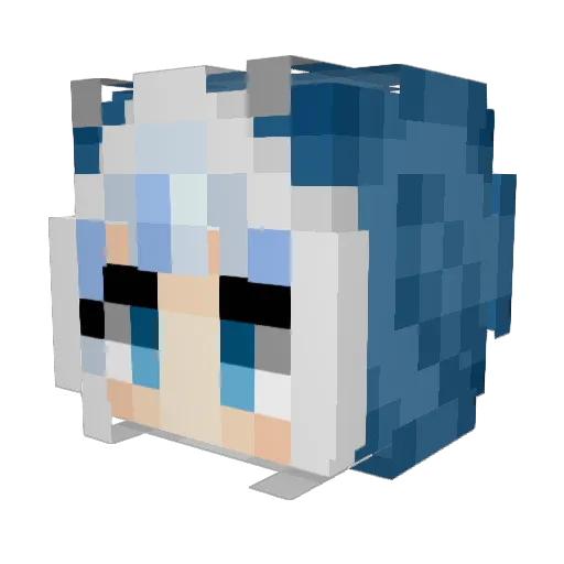 NapoShin Minecraft avatar head, 3D render