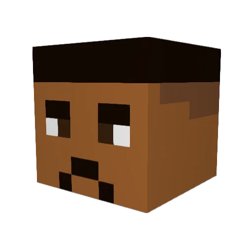 Nappyrasta Minecraft avatar head, 3D render