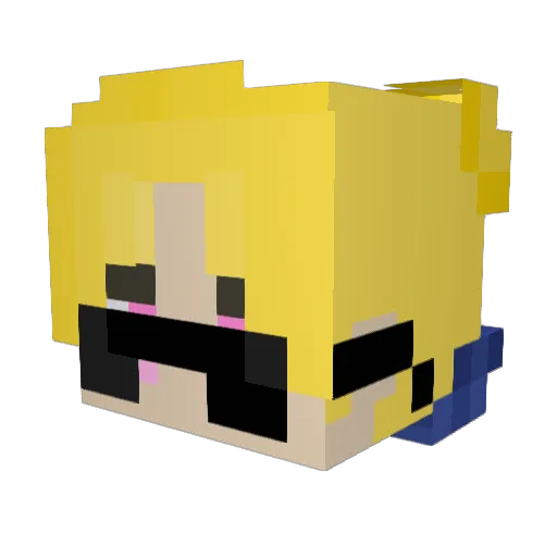 NarKomar Minecraft avatar head, 3D render