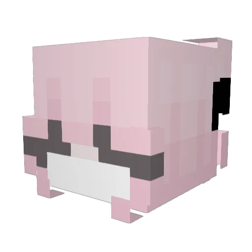 Narakiyama Minecraft avatar head, 3D render