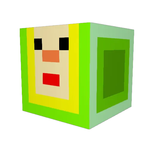 Narcosing Minecraft avatar head, 3D render