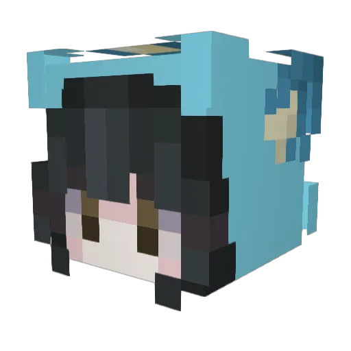 NariDotCC Minecraft avatar head, 3D render