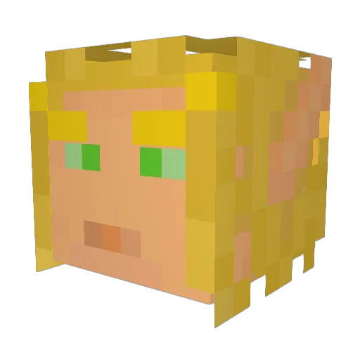 Narilion Minecraft avatar head, 3D render