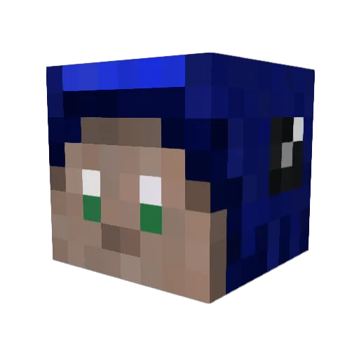 Naritos Minecraft avatar head, 3D render