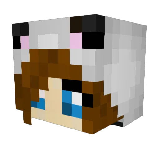 Narizinho Minecraft avatar head, 3D render