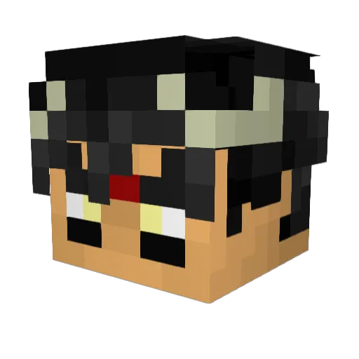 Narkata Minecraft avatar head, 3D render