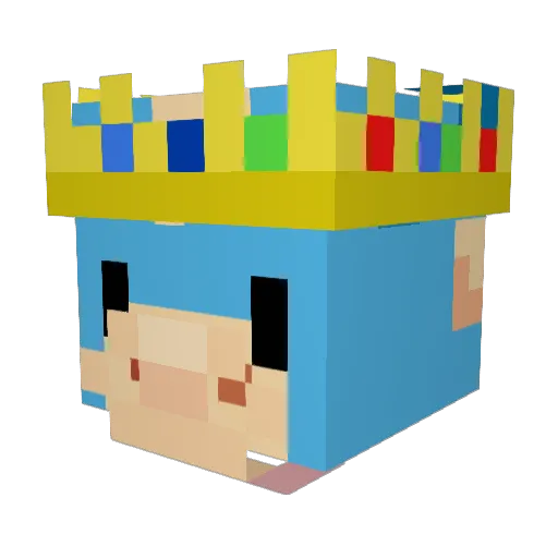 Narkellito Minecraft avatar head, 3D render