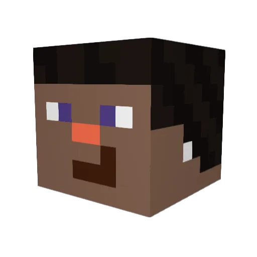 Narkly Minecraft avatar head, 3D render