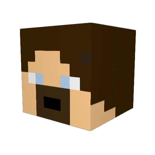 Narlar Minecraft avatar head, 3D render