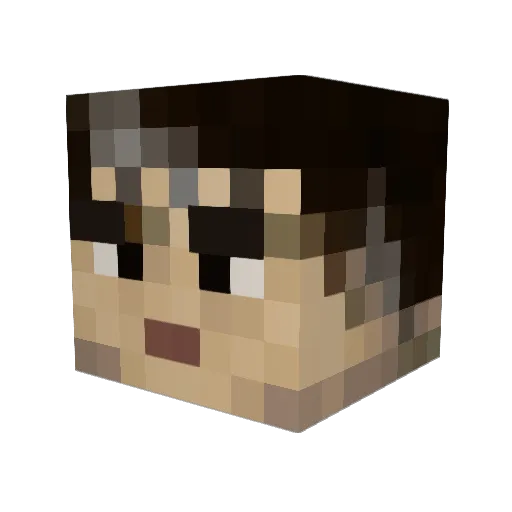 Narnianimal Minecraft avatar head, 3D render
