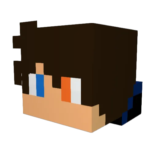 NaroLp Minecraft avatar head, 3D render