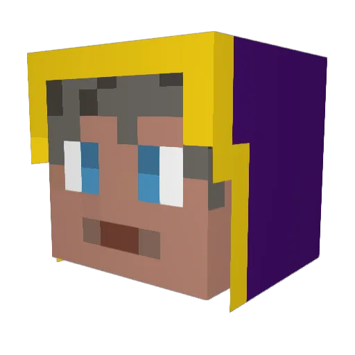 Naroger Minecraft avatar head, 3D render
