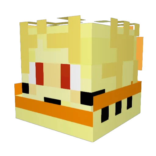 NarokuHD Minecraft avatar head, 3D render
