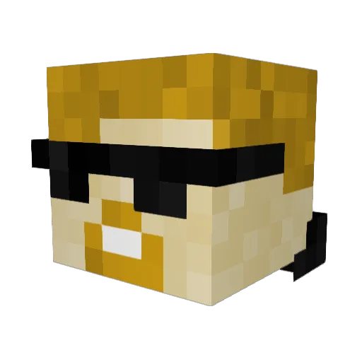 NartV Minecraft avatar head, 3D render