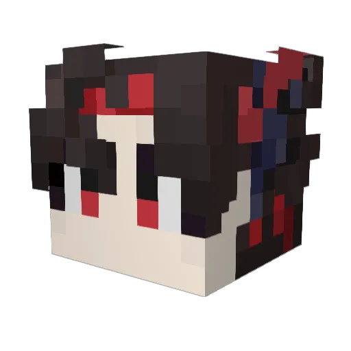 NaruDragon Minecraft avatar head, 3D render