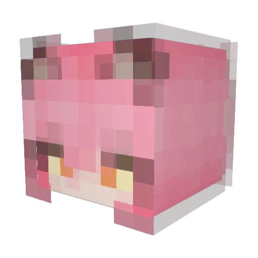 Narui124 Minecraft avatar head, 3D render