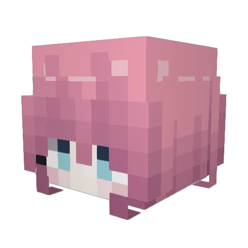 Narujito Minecraft avatar head, 3D render