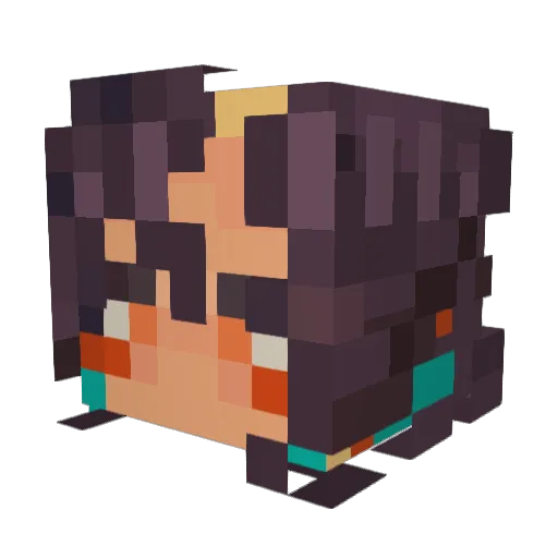 NarukaHatsu Minecraft avatar head, 3D render