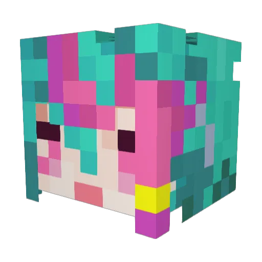 Naruphi Minecraft avatar head, 3D render
