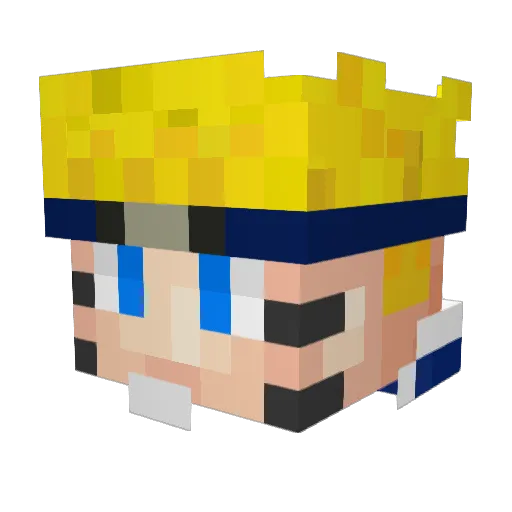 Naruto025 Minecraft avatar head, 3D render
