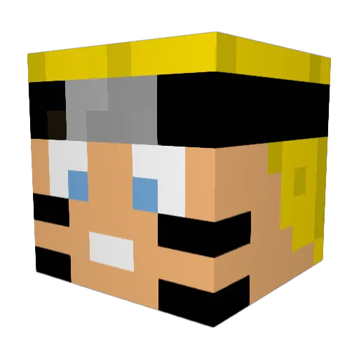 NarutoPlayzGamez Minecraft avatar head, 3D render