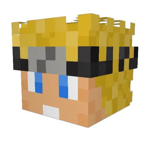 NarutoTheSeventh Minecraft avatar head, 3D render