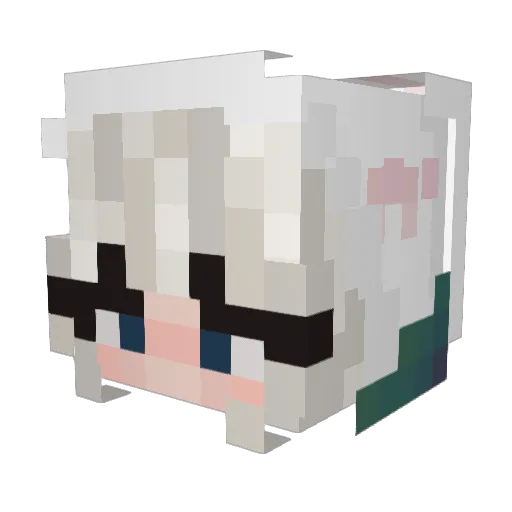 Narutohi Minecraft avatar head, 3D render