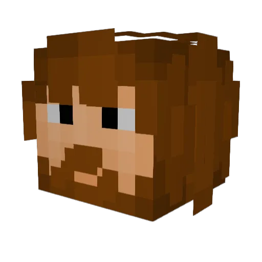 Narutokaa Minecraft avatar head, 3D render