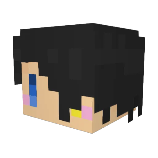 Nasai Minecraft avatar head, 3D render