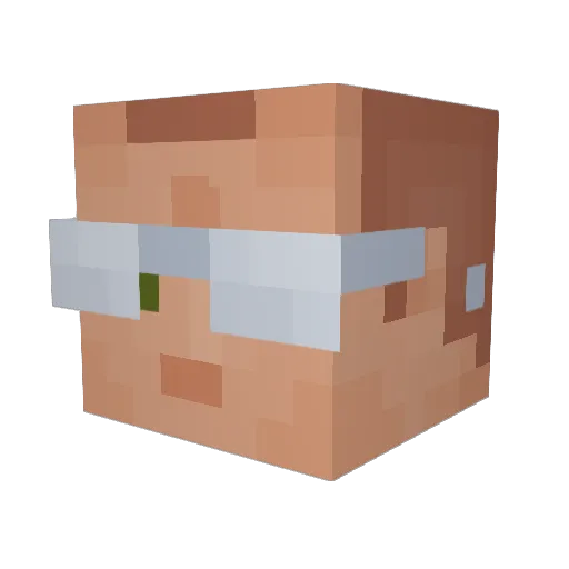 NasherAnimations Minecraft avatar head, 3D render