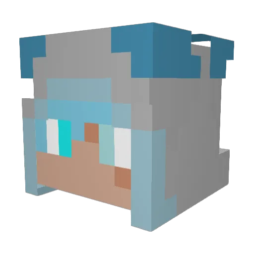 Nashxba Minecraft avatar head, 3D render