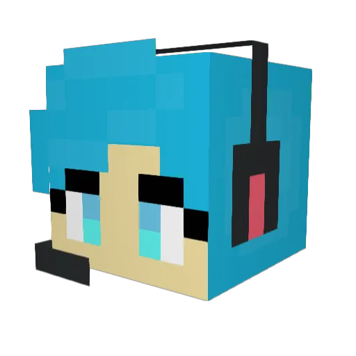 NasraGirl Minecraft avatar head, 3D render