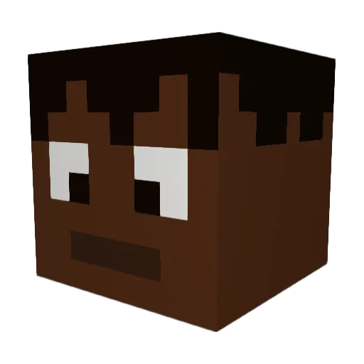 Nasroht Minecraft avatar head, 3D render