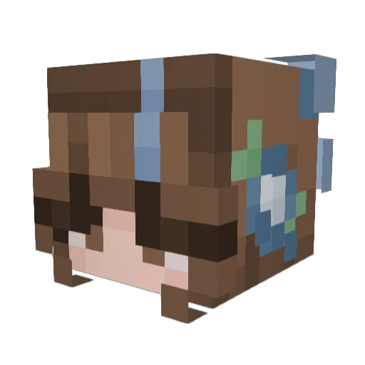 Nassagaweyaa Minecraft avatar head, 3D render