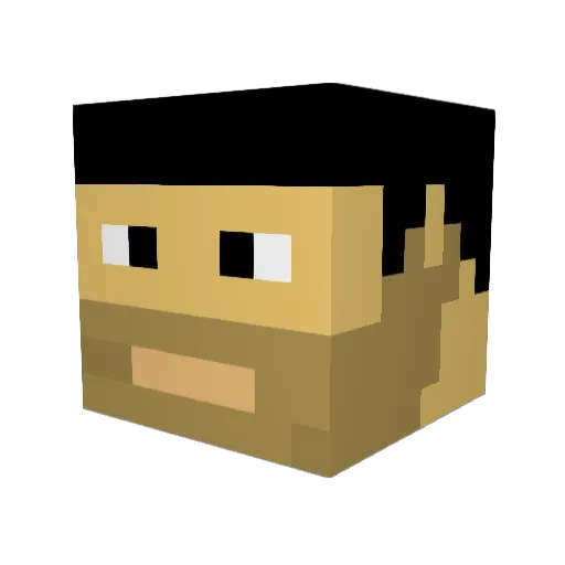 Nastea Minecraft avatar head, 3D render