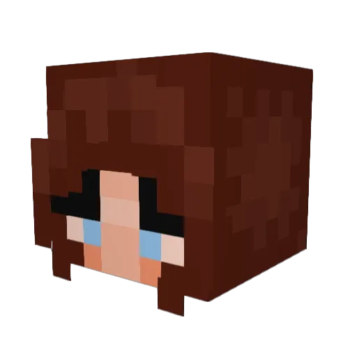 NastjaCaramel Minecraft avatar head, 3D render